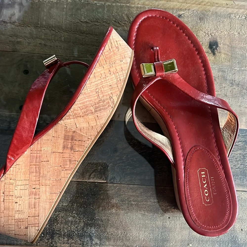 Coach red wedges - Picture 8 of 9